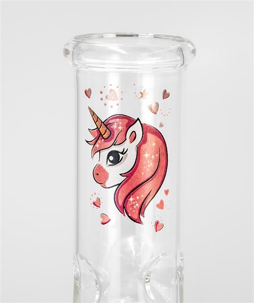 Glas Kolbenbong ICE Percolator "Unicorn" ca. 23cm ø 40mm